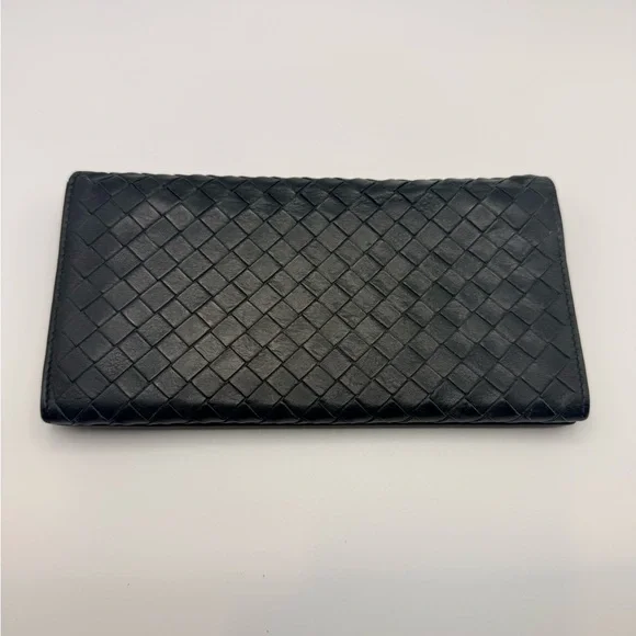 Bottega Veneta Black Long Fold-Over Wallet - Picture 1 of 12